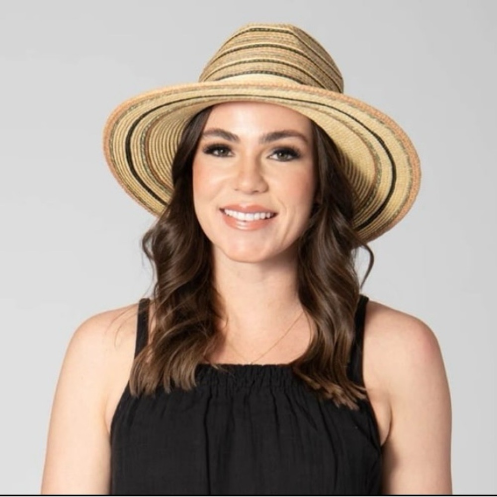 NWT Paperbraid Multi Striped Straw Hat